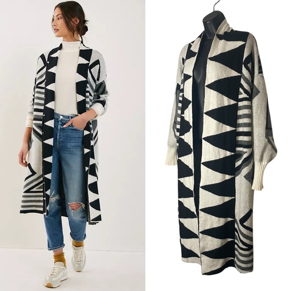 Anthropologie Sweaters - Anthropologie Aztec Knit Duster Kimono Cardigan